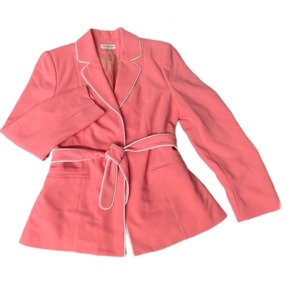 Vintage Amanda Smith pink belted jacket womens size 14